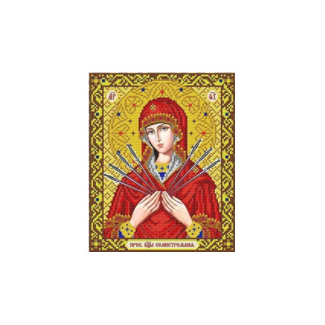  Богородица Семистрельная в золоте Канва с рисунком для вышивки бисером Благовест ИС-4039
