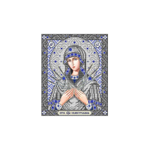  Богородица Семистрельная в серебре Канва с рисунком для вышивки бисером Благовест ИС-4040