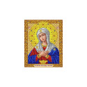 Богородица Умиление в золоте Канва с рисунком для вышивки бисером Благовест