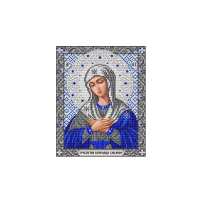  Богородица Умиление в серебре Канва с рисунком для вышивки бисером Благовест ИС-4049