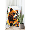 2 Портрет стильного бурого медведя Животные Хищники Мем Яркая Для мужчин 80х100 Раскраска картина по номерам на холсте