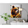 5 Портрет стильного бурого медведя Животные Хищники Мем Яркая Для мужчин 80х100 Раскраска картина по номерам на холсте