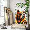 3 Портрет стильного бурого медведя Животные Хищники Мем Яркая Для мужчин Раскраска картина по номерам на холсте