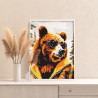 4 Портрет стильного бурого медведя Животные Хищники Мем Яркая Для мужчин Раскраска картина по номерам на холсте