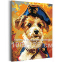 Капитан Джек Рассел Животные Собака Терьер Пират Морская Корабль 100х125 Раскраска картина по номерам на холсте