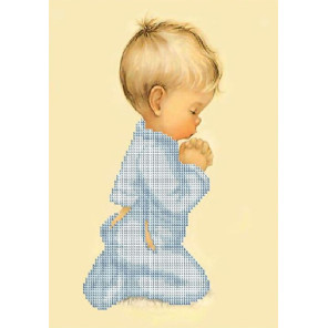  Молитва мальчика Канва с рисунком для вышивки бисером Благовест КС-097
