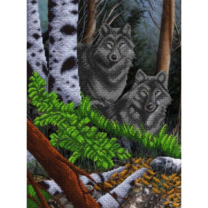  Волки Канва с рисунком для вышивки бисером Благовест КС-3011