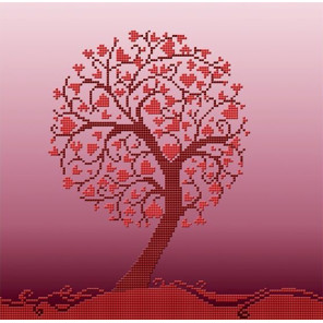  Дерево любви Канва с рисунком для вышивки бисером Благовест КС-3025