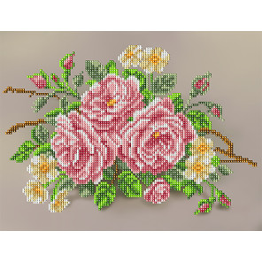  Нежные розы Канва с рисунком для вышивки бисером Благовест КС-4007