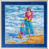 Пример офрмления вышивки в рамке Морская прогулка Канва с рисунком для вышивки бисером Благовест К-3076
