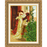 Пример офрмления вышивки в рамке Влюбленная пара Канва с рисунком для вышивки бисером Благовест К-3083
