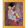 Пример офрмления вышивки в рамке Прекрасный букет прекрасной женщине Канва с рисунком для вышивки бисером Благовест К-3107