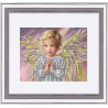 Пример офрмления вышивки в рамке Прекрасный лик ангела Канва с рисунком для вышивки бисером Благовест К-3120