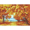 Золотистая осень Канва с рисунком для вышивки бисером Благовест