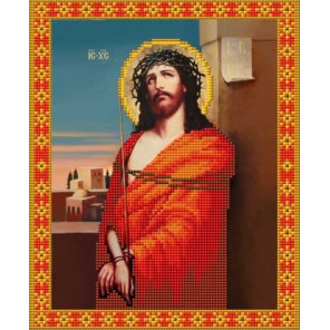  Иисус в терновом венце Канва с рисунком для вышивки бисером Благовест К-4003