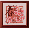 Пример офрмления вышивки в рамке Сакура Канва с рисунком для вышивки бисером Благовест К-4022