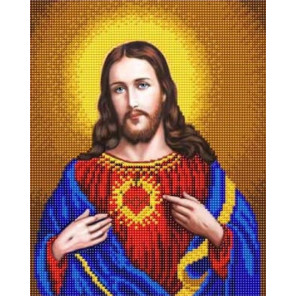  Открытое сердце Иисуса Канва с рисунком для вышивки бисером Благовест К-4031