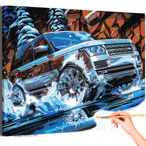  Рендж Ровер на льду Машина Автомобиль Range Rover Стильная Для мужчин Зима Раскраска картина по номерам на холсте AAAA-NK760