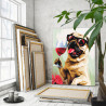  Стильный мопс с бокалом вина Животные Собаки Для кухни Мем 80х100 Раскраска картина по номерам на холсте с неоновыми красками A