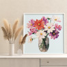 3 Цветы космея в вазе Натюрморт Букет Интерьерная Раскраска картина по номерам на холсте