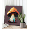 2 Яркие грибы Простая Стильная Интерьерная 80х80 Раскраска картина по номерам на холсте