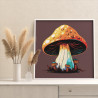 3 Яркие грибы Простая Стильная Интерьерная 40х40 Раскраска картина по номерам на холсте
