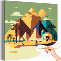 Пирамиды в Египте Пустыня Городской пейзаж Природа Раскраска картина по номерам на холсте