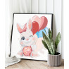 2 Милый кролик с воздушными шарами Коллекция Cute animals Животные Заяц Для детей Детские Для девочек Для мальчиков 80х80 Раскра