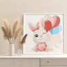 3 Милый кролик с воздушными шарами Коллекция Cute animals Животные Заяц Для детей Детские Для девочек Для мальчиков 80х80 Раскра