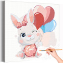 1 Милый кролик с воздушными шарами Коллекция Cute animals Животные Заяц Для детей Детские Для девочек Для мальчиков Раскраска ка