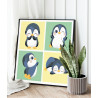 2 Малыши пингвины Коллекция Cute animals Животные Для детей Детские Для девочек Для мальчиков Для малышей 80х80 Раскраска картин