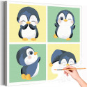 1 Малыши пингвины Коллекция Cute animals Животные Для детей Детские Для девочек Для мальчиков Для малышей Раскраска картина по н