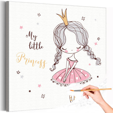 1 Маленькая принцесса Девочка Для детей Детские Для девочек Раскраска картина по номерам на холсте