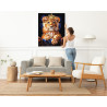 5 Маленький лев в короне Животные Львенок Король Яркая Стильная 80х100 Раскраска картина по номерам на холсте