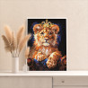 4 Маленький лев в короне Животные Львенок Король Яркая Стильная Раскраска картина по номерам на холсте