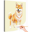 Портрет сиба-ину Животные Собака Легавая Для детей для подростков Для девочки Для мальчика Раскраска картина по номерам на холсте