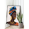 2 Яркая Африканка Девушка Женщина Портрет Стильная Интерьерная Люди 100х125 Раскраска картина по номерам на холсте