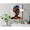 6 Яркая Африканка Девушка Женщина Портрет Стильная Интерьерная Люди 100х125 Раскраска картина по номерам на холсте