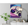 6 Фиолетовый велосипед Спорт Абстракция Минимализм Интерьерная Яркая Легкая 75х100 Раскраска картина по номерам на холсте