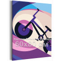 Фиолетовый велосипед Спорт Абстракция Минимализм Интерьерная Яркая Легкая 60х80 Раскраска картина по номерам на холсте