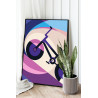 2 Фиолетовый велосипед Спорт Абстракция Минимализм Интерьерная Яркая Легкая 60х80 Раскраска картина по номерам на холсте