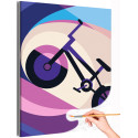 Фиолетовый велосипед Спорт Абстракция Минимализм Интерьерная Яркая Легкая Раскраска картина по номерам на холсте