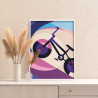 3 Фиолетовый велосипед Спорт Абстракция Минимализм Интерьерная Яркая Легкая Раскраска картина по номерам на холсте