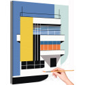 Современный дом 2 Городской пейзаж Минимализм Абстракция Интерьерная Легкая Раскраска картина по номерам на холсте