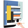 1 Современный дом 2 Городской пейзаж Минимализм Абстракция Интерьерная Легкая Раскраска картина по номерам на холсте