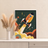 3 Ракета в полете Космос Планеты Небо Шаттл Для детей Детская Для мальчиков Раскраска картина по номерам на холсте