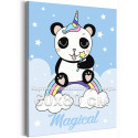 Панда единорог на радуге Постер для детей Животные Для малышей Детские Для девочек 60х80 Раскраска картина по номерам на холсте