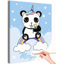 1 Панда единорог на радуге Постер для детей Животные Для малышей Детские Для девочек Раскраска картина по номерам на холсте