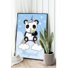 2 Панда единорог на радуге Постер для детей Животные Для малышей Детские Для девочек Раскраска картина по номерам на холсте
