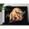 2 Грозный бык Животные 75х100 Раскраска картина по номерам на холсте